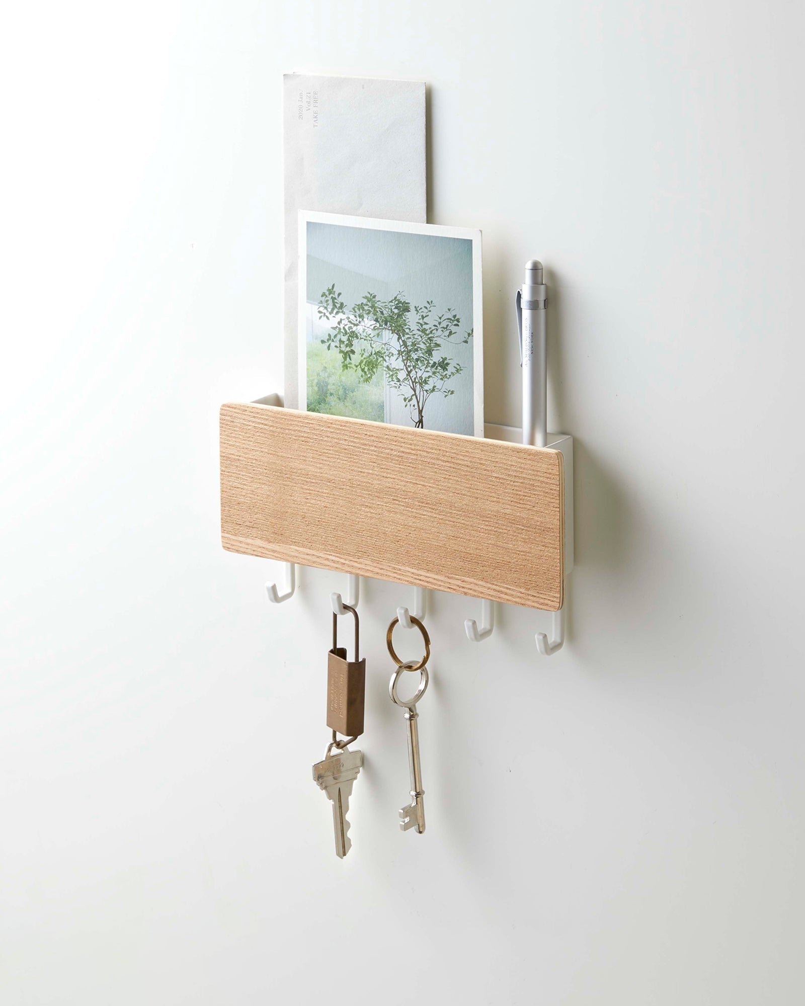 Magnetic Key Rack - Steel + Wood