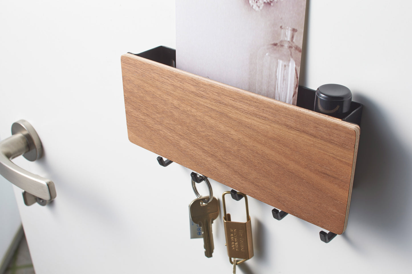 Magnetic Key Rack - Steel + Wood