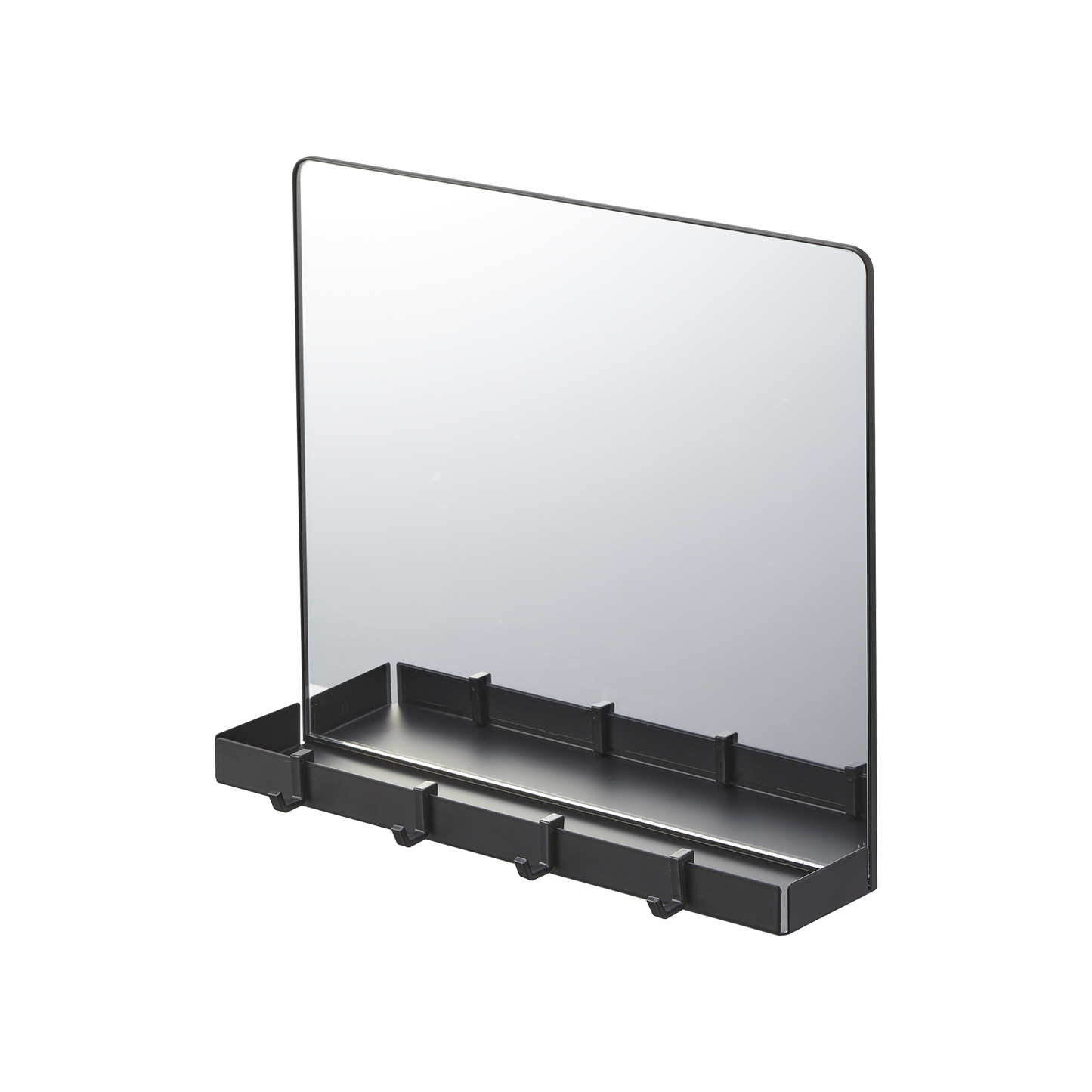 Magnetic Mirror with Storage Rack - Glass