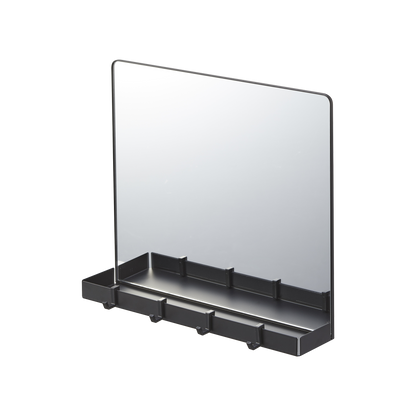 Magnetic Mirror with Storage Rack - Glass