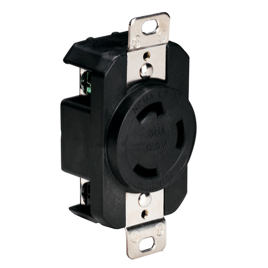 Marinco 305CRRB 125V 30Amp Locking Receptacle - Black