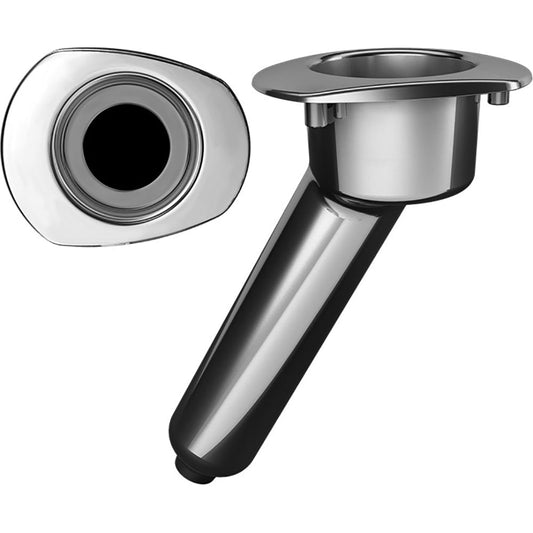 Mate Series Elite Screwless Stainless Steel 30&deg; Rod &amp; Cup Holder - Drain - Oval Top