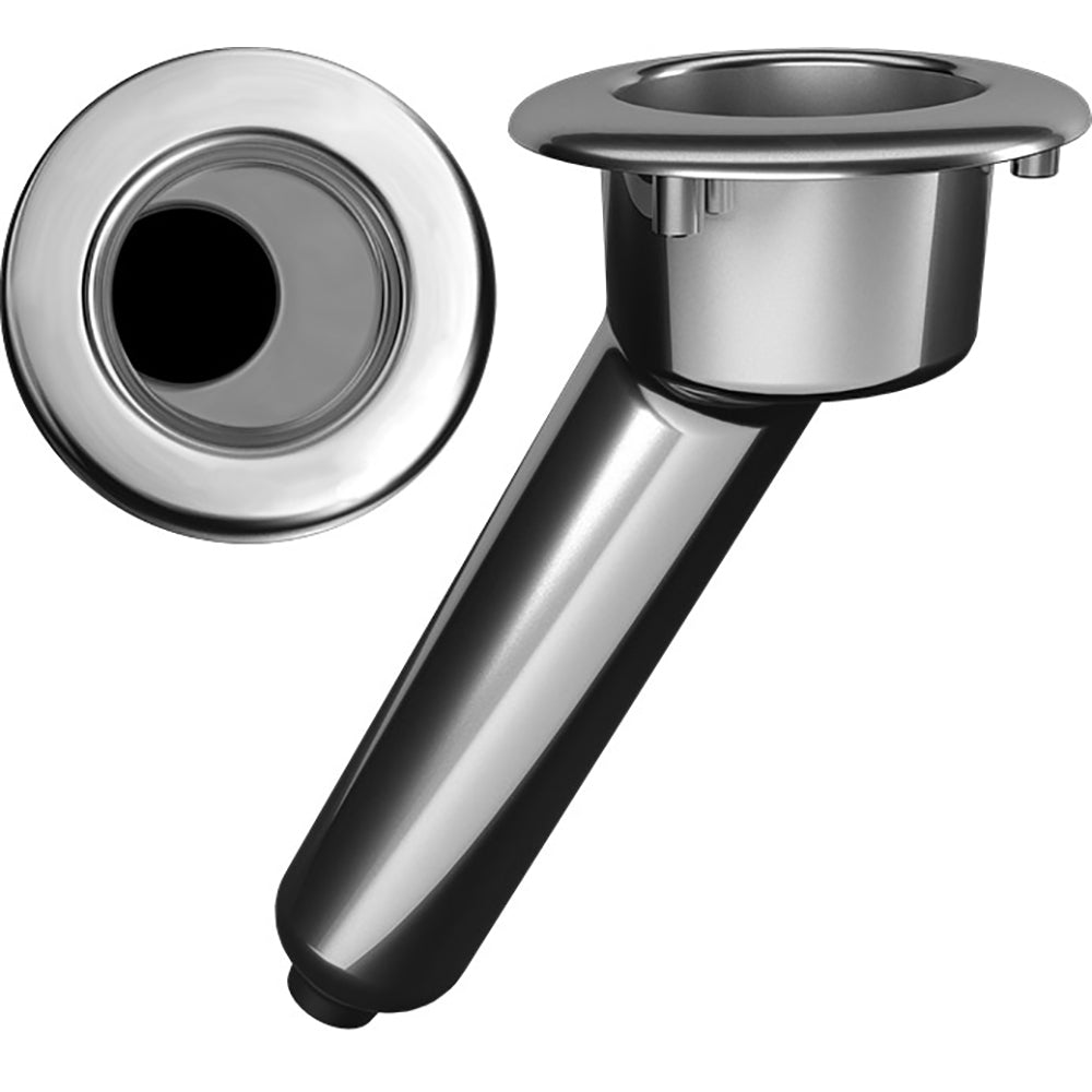 Mate Series Elite Screwless Stainless Steel 30&deg; Rod &amp; Cup Holder - Drain - Round Top