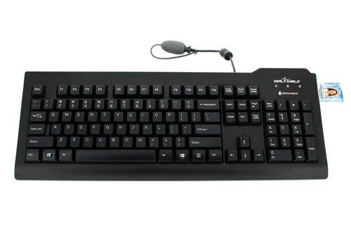 Medical Grade Keyboard With Identiv Utrust 2500R Card Reader - Dishwasher Safe,