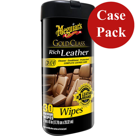 Meguiar&#39;s Gold Class&trade; Rich Leather Cleaner &amp; Conditioner Wipes *Case of 6*