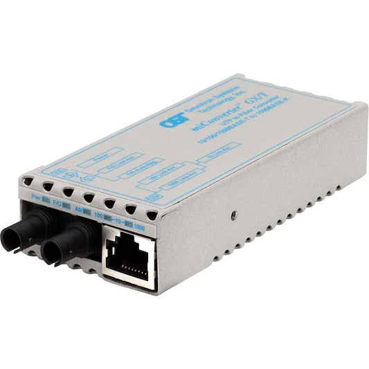 Miconverter 10/100/1000 Gigabit Ethernet Fiber Media Converter Rj45 St Multimode 550M 1220-0-1