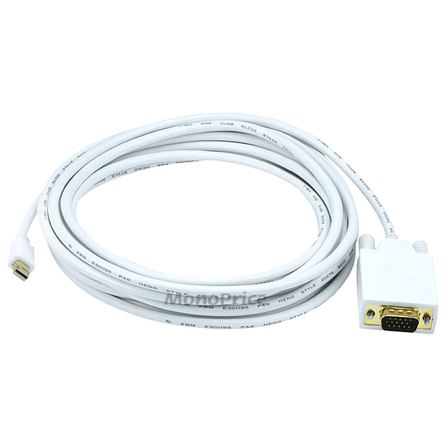 Mini Displayport To Vga Cable-White 15Ft