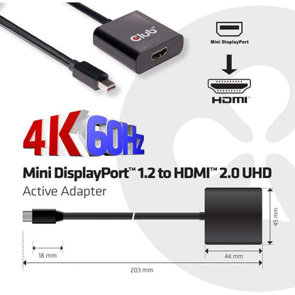 Minidp 1.2 To Hdmi 2.0 4K 60Hz,3D Active Adapter