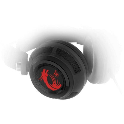 Msi Ds502 7.1 Virtual Surround Sound Gaming Headset 'Black With Ambient Dragon Logo, Wired Usb Connector, 40Mm Drivers, Inline Smart Audio Controller, Ergonomic Design'