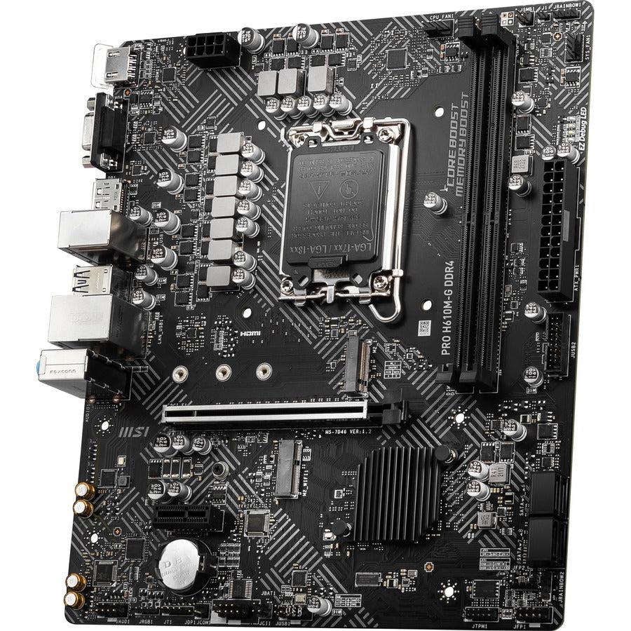 Msi H610M-G Ddr4 Desktop Motherboard - Intel H610 Chipset - Socket Lga-1700 - Micro Atx