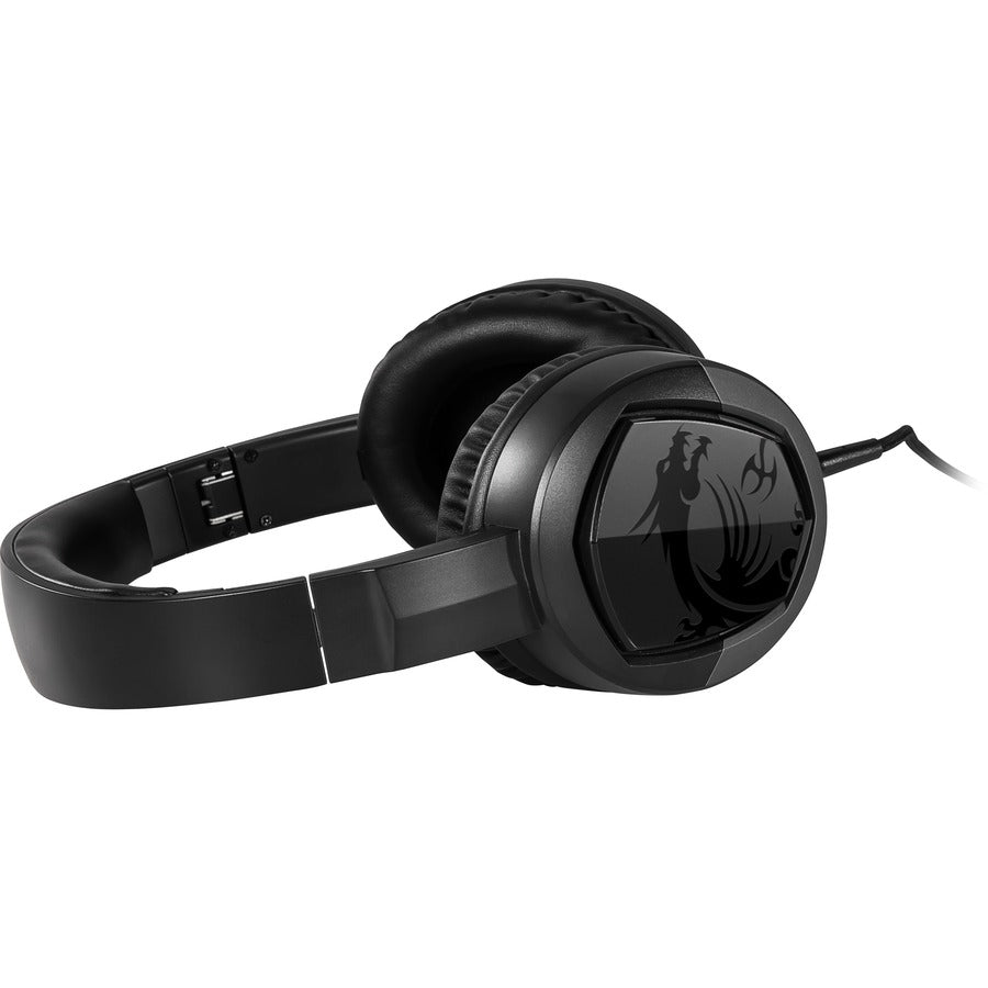 Msi Immerse Gh30 V2 Gaming Headset 'Black With Iconic Dragon Logo, Wired Inline Audio With