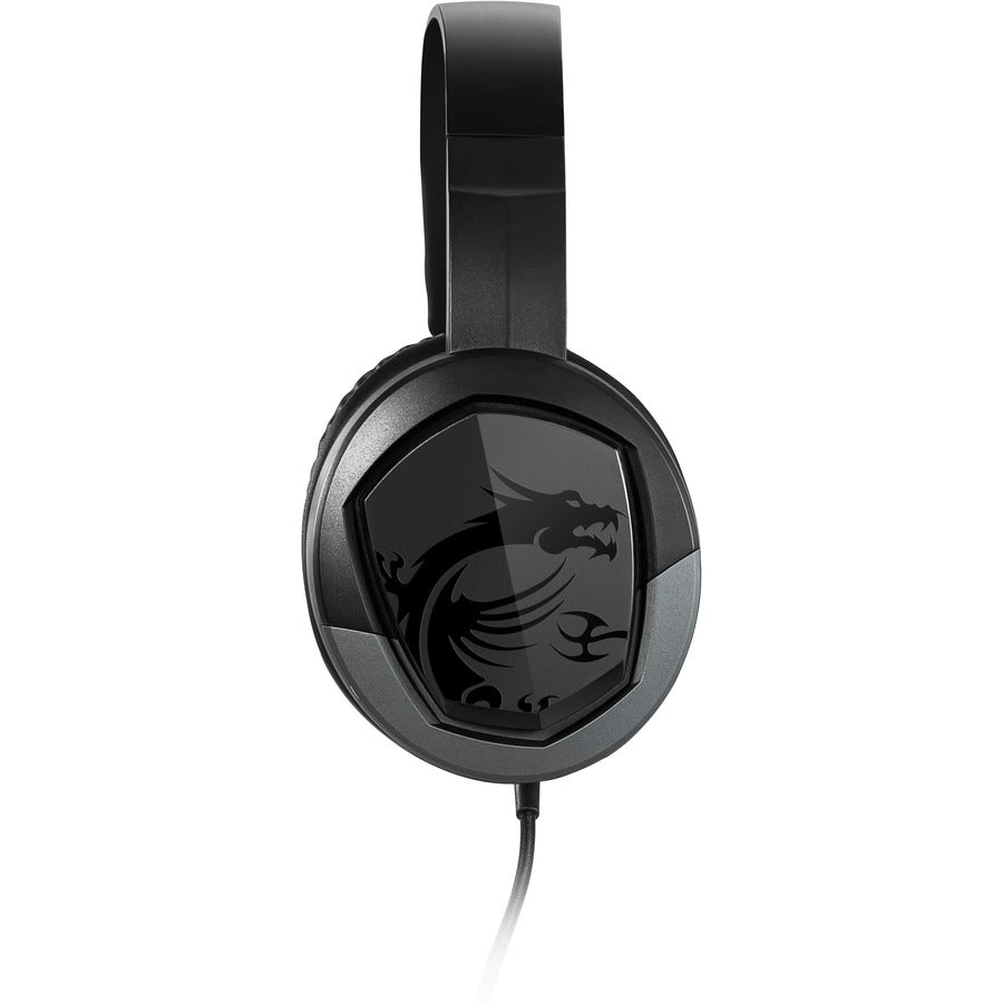 Msi Immerse Gh30 V2 Gaming Headset 'Black With Iconic Dragon Logo, Wired Inline Audio With