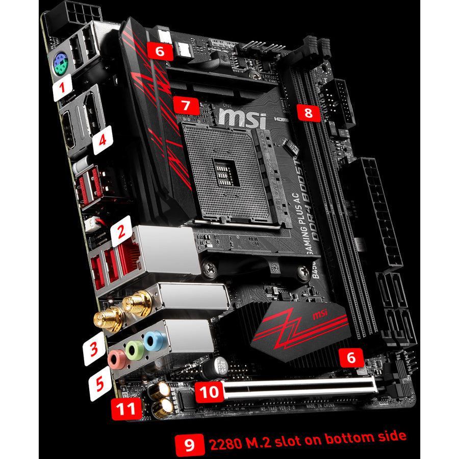 Msi Performance Gaming B450I Gaming Plus Ac Am4 Amd B450 Sata 6Gb/S Mini Itx Amd Motherboard