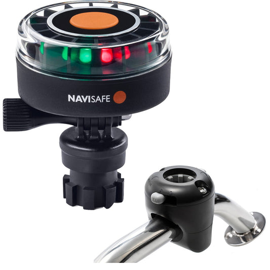 Navisafe Navilight 2NM Tricolor w/Navimount Base &amp; Rail Mount - Black