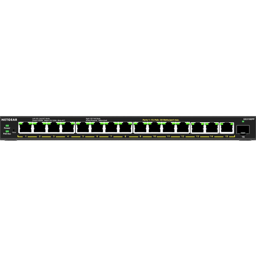 Netgear 16-Port High-Power Poe+ Gigabit Ethernet Plus Switch (231W) With 1 Sfp Port