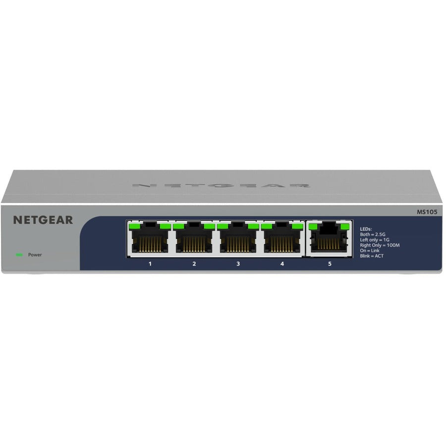 Netgear 5-Port Multi-Gigabit (2.5G) Ethernet Unmanaged Switch Ms105-100Nas