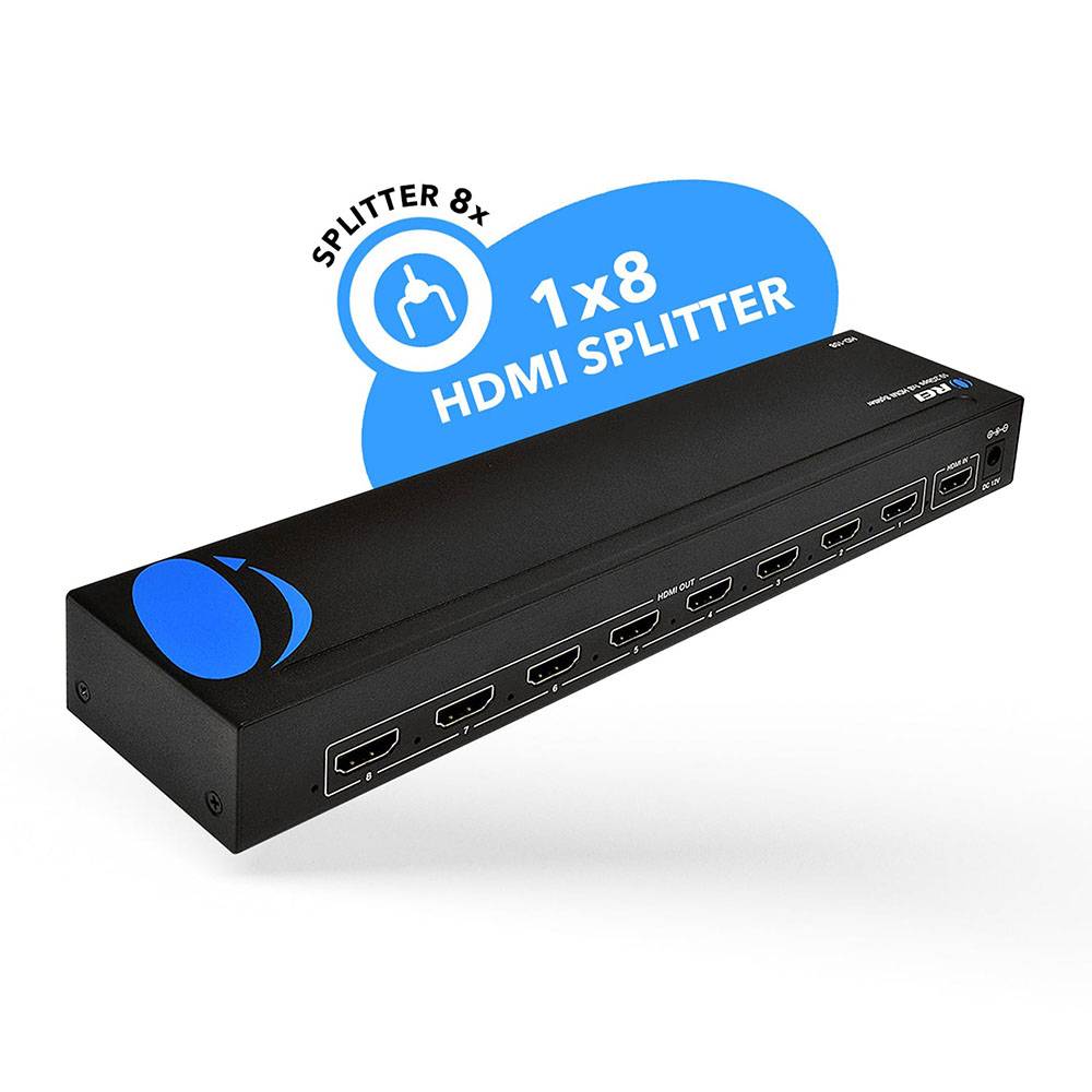 OREI HDMI Splitter 1 in 8 out 4K@30Hz with Advanced EDID Management, HDR & Dolby Vision (HD-108)