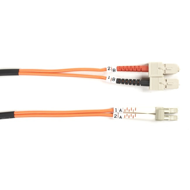 Om1 62.5/125 Multimode Fiber Optic Patch Cable - Ofnr Pvc, Sc To Lc, Orange, 1-M