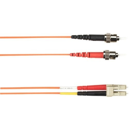 Om1 62.5/125 Multimode Fiber Optic Patch Cable - Ofnr Pvc, St To Lc, Orange, 2-M Bbx-R62-002M-Stlc-Or