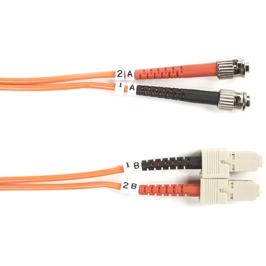 Om2 50/125 Multimode Fiber Optic Patch Cable - Ofnr Pvc, St To Sc, Orange, 10-M