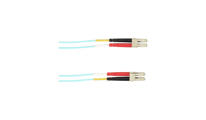 Om3 50/125 Multimode Fiber Optic Patch Cable - Ofnp Plenum, Lc To Lc, Aqua, 10-M