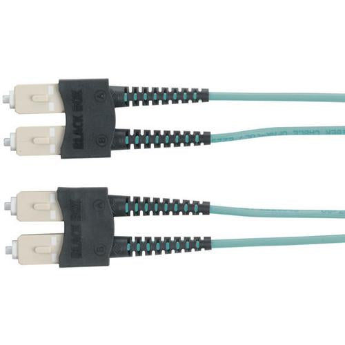 Om3 50/125 Multimode Fiber Optic Patch Cable - Ofnr Pvc, Sc To Sc, Aqua, 5-M (16