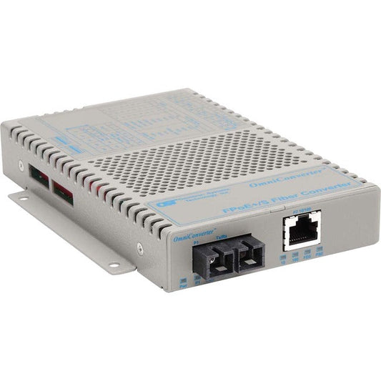 Omniconverter 10/100 Poe+ Ethernet Fiber Media Converter Switch Rj45 Sc Multimode 5Km 9322-0-11