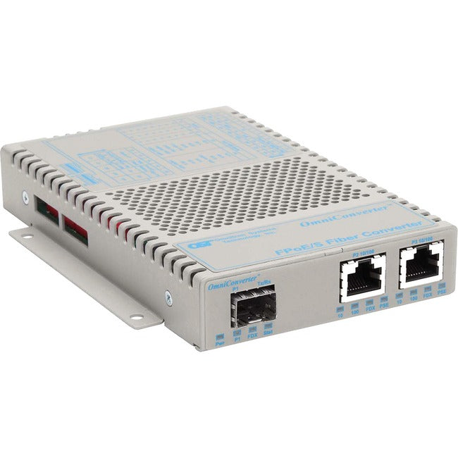 Omniconverter 10/100 Poe Ethernet Fiber Media Converter Switch Rj45 Sfp 9319-0-21