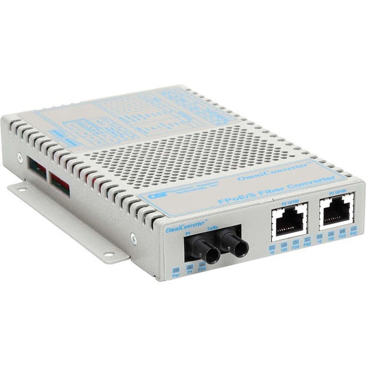 Omniconverter 10/100 Poe Ethernet Fiber Media Converter Switch Rj45 St Multimode 5Km Wide Temp 9300-0-29W