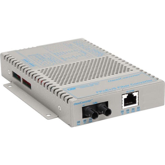 Omniconverter 10/100 Poe+ Ethernet Fiber Media Converter Switch Rj45 St Multimode 5Km