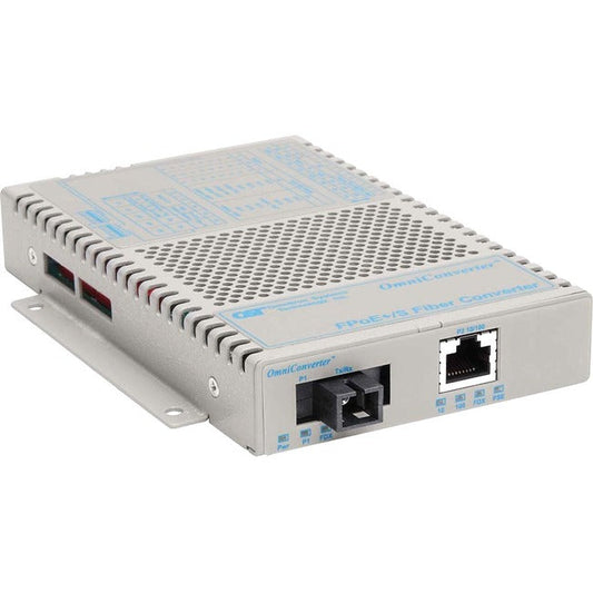 Omniconverter 10/100 Poe+ Ethernet Single-Fiber Media Converter Switch Rj45 Sc Single-Mode Bidi 20Km 9330-1-11