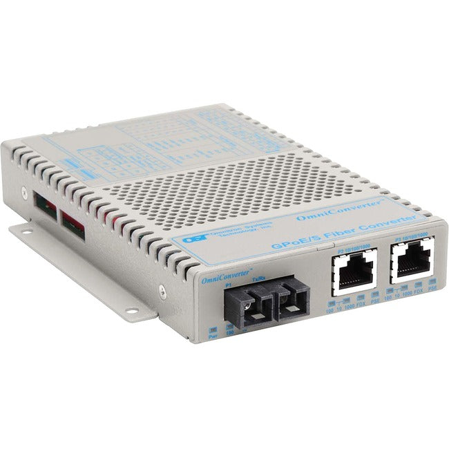 Omniconverter 10/100/1000 Poe Gigabit Ethernet Fiber Media Converter Switch Rj45 Sc Single-Mode 12Km 9403-1-21