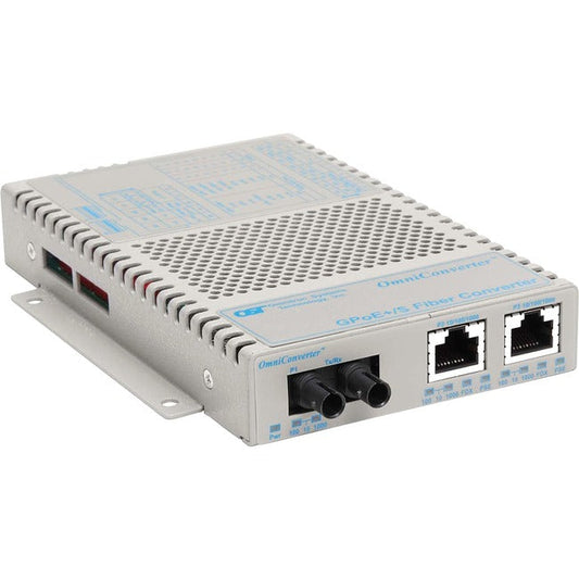 Omniconverter 10/100/1000 Poe+ Gigabit Ethernet Fiber Media Converter Switch Rj45 St Multimode 550M Wide Temp 9420-0-21W