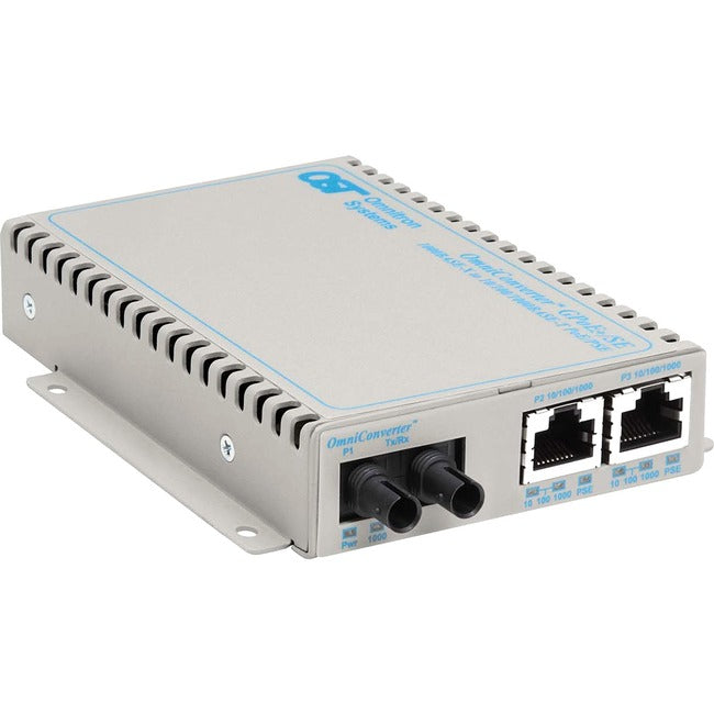 Omniconverter Se 10/100/1000 Poe+ Gigabit Ethernet Fiber Media Converter Switch Rj45 St Single-Mode 12Km 9481-1-21