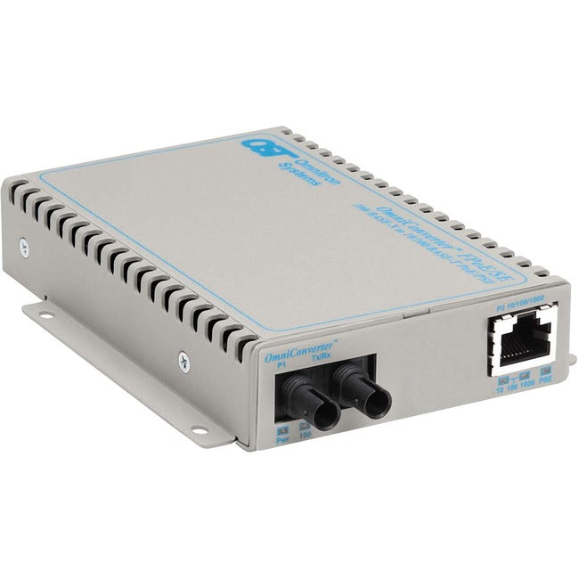 Omnitron Systems Omniconverter Se 10/100 Poe Fast Ethernet Fiber Media Converter Switch Rj45 St Single-Mode 30Km 9361-1-11