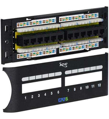 PATCH PANEL- CAT 6 FRONT- 12 PORT ICC-ICMPP12F6E