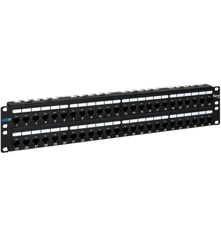 PATCH PANEL- CAT 6A- 48-PORT- 2 RMS ICC-ICMPP0486B