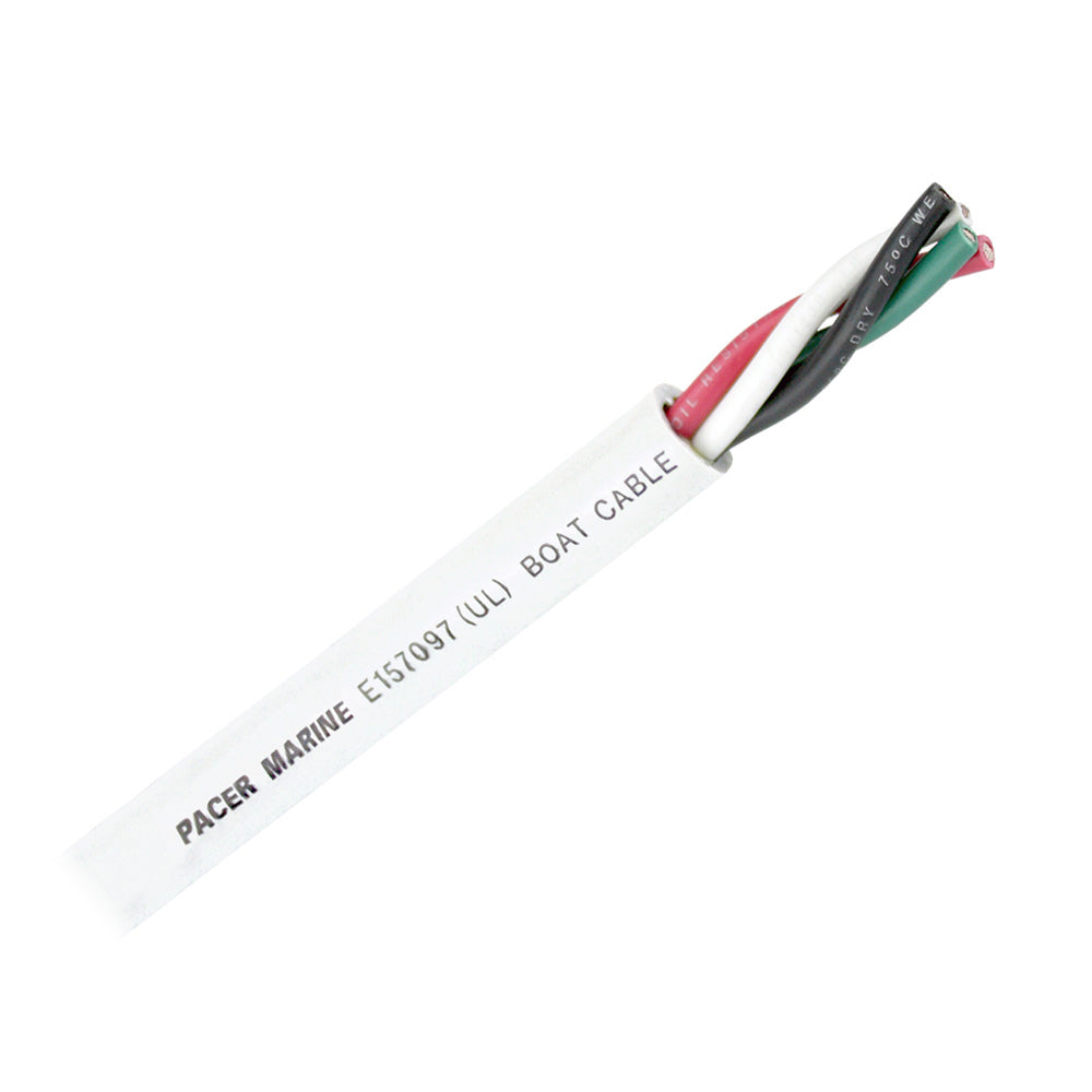 Pacer Round 4 Conductor Cable - 100&#39; - 10/4 AWG - Black, Green, Red &amp; White