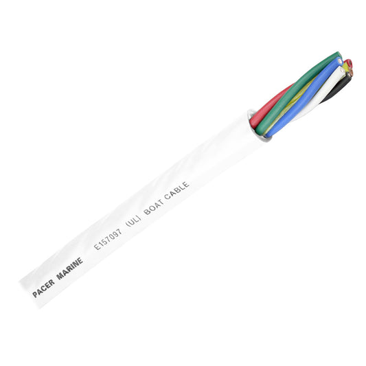 Pacer Round 6 Conductor Cable - 100&#39; - 14/6 AWG - Black, Brown, Red, Green, Blue &amp; White