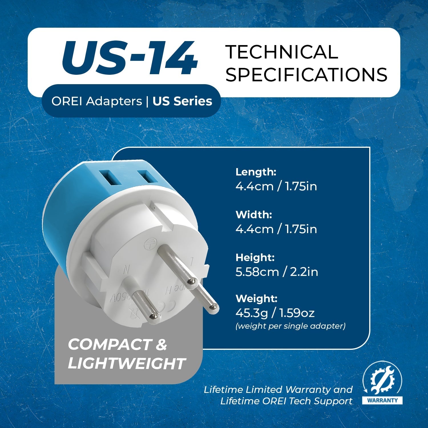 Palestine, Israel Travel Adapter - 2 in 1 - Type H - Compact Design (US-14)