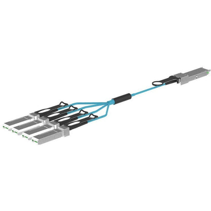 Panduit Active Optical Cable Assembly, Qsfp28 To Sfp28, 100-4X25G, Om4, Aqua, 5 Meters