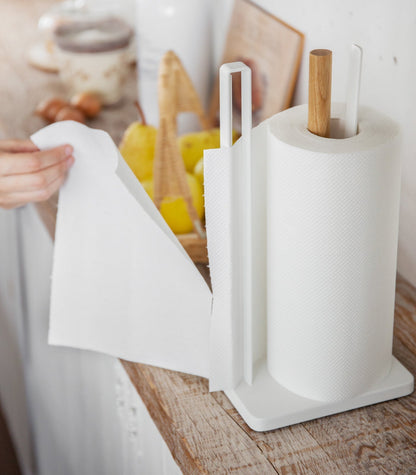 Paper Towel Holder - Steel + Wood