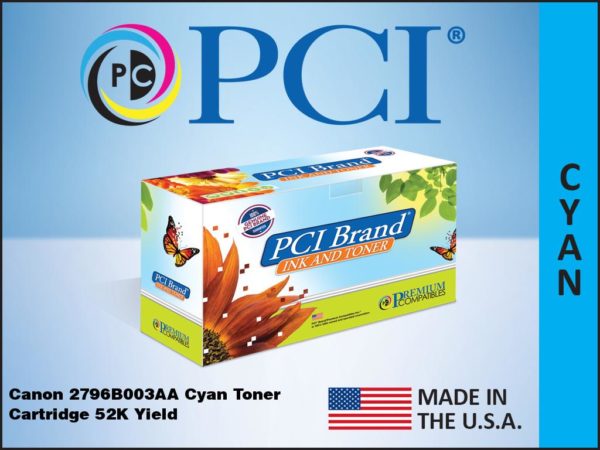 Pci Brand Compatible Canon Gpr-33 2796B003Aa Cyan Toner Cartridge 52000 Page Yie