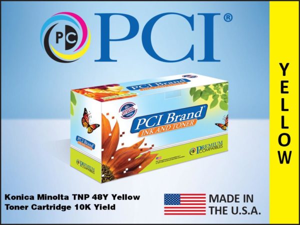 Pci Brand Compatible Konica Minolta Tnp48Y A5X0230 Yellow Toner Cartridge 10K Yi