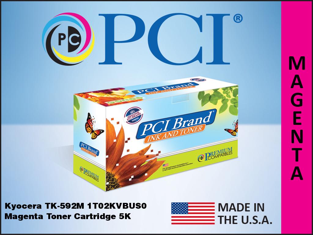 Pci Brand Compatible Kyocera Tk-592M 1T02Kvbus0 Magenta Toner Cartridge 5K Yld F