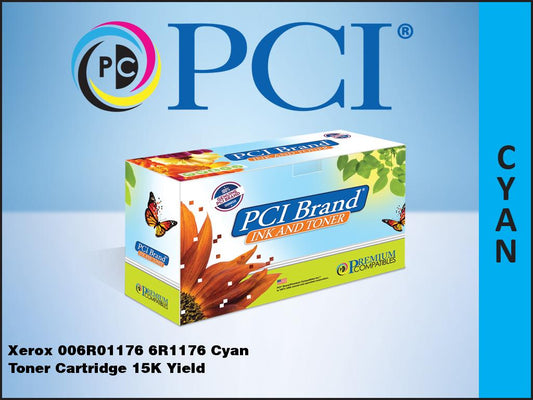 Pci Brand Compatible Xerox 6R1176 6R01176 006R01176 Cyan Toner Cartridge 15000 P