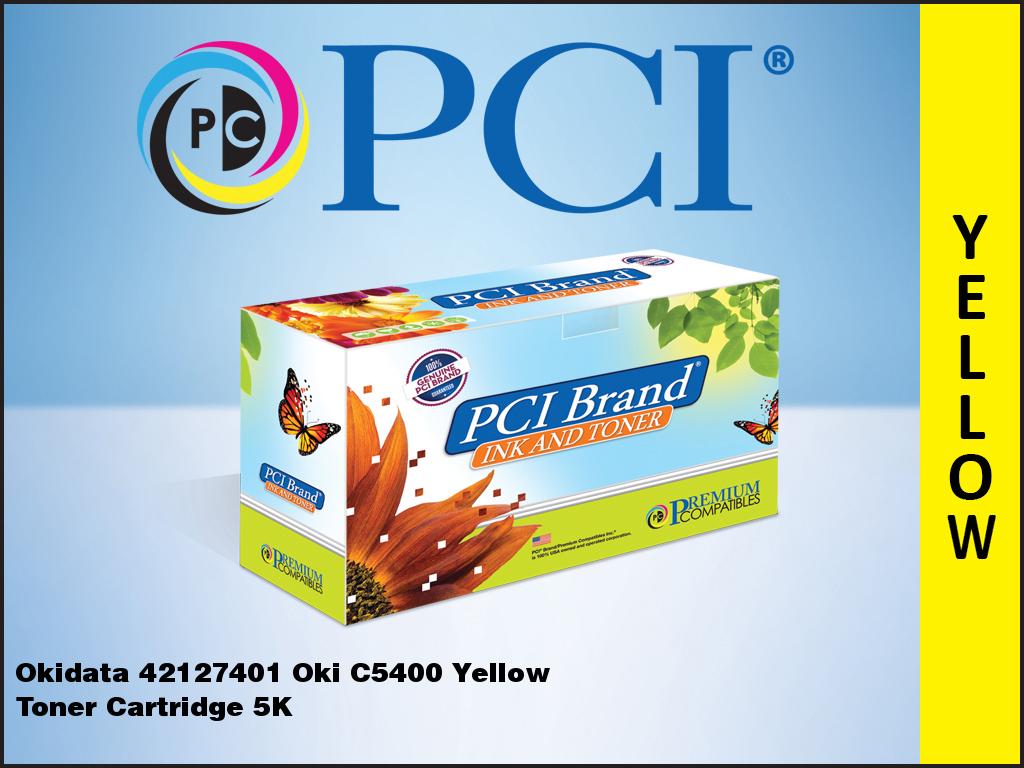 Pci Brand New Compatible Okidata 42127401 Xl Yellow Toner Cartridge 5000 Page Hi