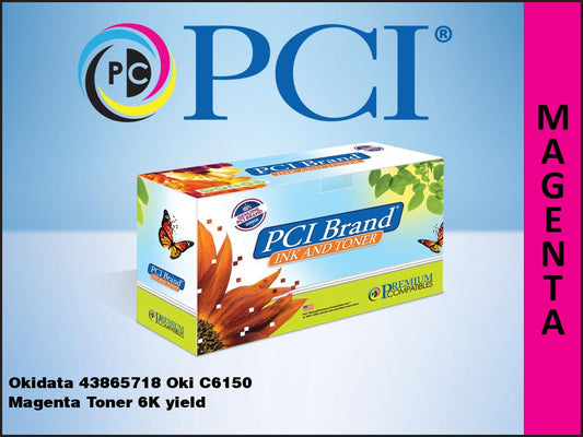 Pci Brand New Compatible Okidata 43865718 Xl Magenta Toner Cartridge 6000 Page H