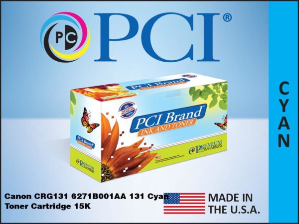 Pci Brand Remanufactured Canon Cartridge 131 6271B001 Cyan Toner Cartridge 1500