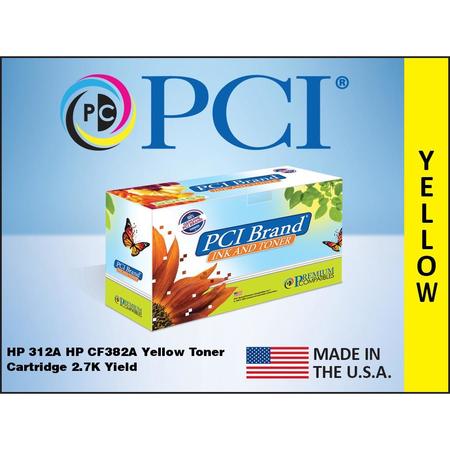 Pci Brand Remanufactured Hp 312A Cf382A Yellow Toner Cartridge 2700 Page Yield F